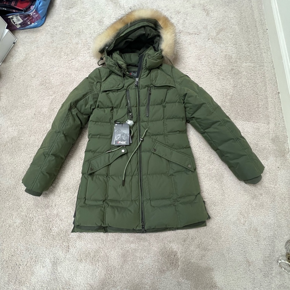 Pajar Canada Valery Crystal Down Parka Army Green Puffer NWT Size L